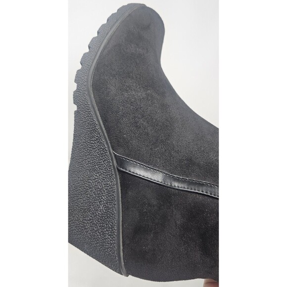 I Love Billy BettyBoo Black Faux Suede Knee High Winter Zip Tye Boots Sz 41 - Picture 5 of 16